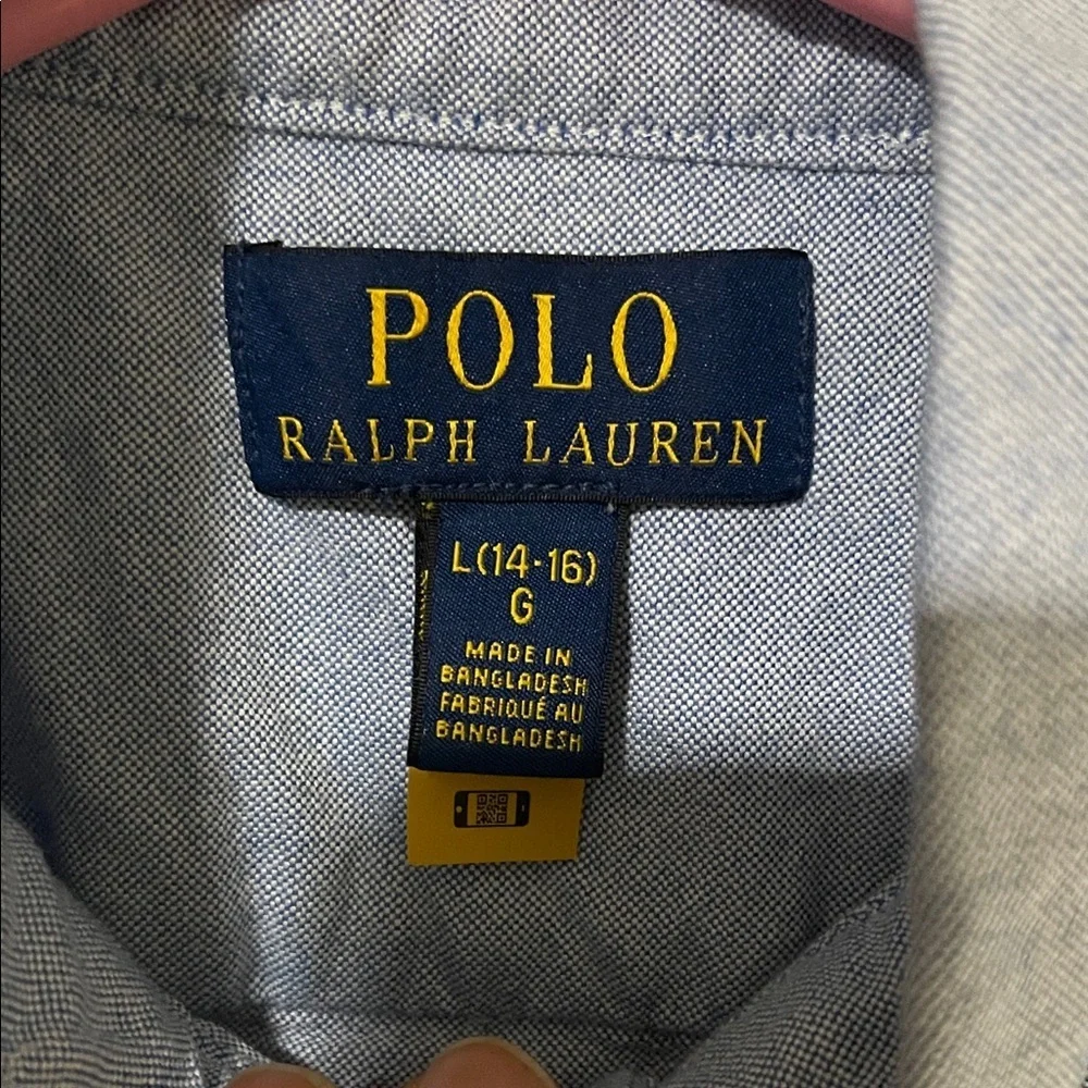 Polo by Ralph Lauren Kids Light Blue Button Down Shirt 14/16 Like New Condition